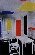 Piet Mondrian interior oil painting